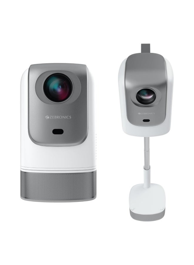 Zebronics Android 13 Smart LED Projector, 4K Support, 4600 Lumens, 200" Screen Size, 90° Tilt, Auto Focus & Keystone, OTT Apps (Netflix, Prime Video, Hotstar), Miracast, WiFi, BT, HDMI (PixaPlay 75) - Image 1